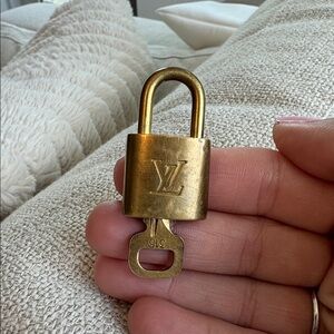 Louis Vuitton Brass Lock & Key Set #315 | Gold LV Padlock | Authentic Vintage